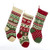Kurt Adler Heavy Knit Snowflake and Chrismas Tree Stocking - 3 Assorted