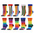 WeciBor Womens Funny Rainbow Striped Style Combed Cotton Crew Socks