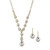 Mariell Yellow Gold Crystal Rhinestone Necklace Jewelry Set for Prom Bridesmaids  and  Brides