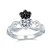 BFF Black White Celtic Irish Friendship Promise CZ Heart Claddagh Ring For Women For Teen 925 Sterling Silver