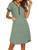 Ekouaer Nightgown Womens Striped Nightshirt Short Sleeve Sleepwear Top Button Down Sleepshirt Nightdress  S Dark Green