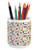 Ambesonne Hipster Pencil Pen Holder Body Care Tools from Hair Dryer Toothbrush and Cosmetic Products Pattern Ceramic Pencil Holder for Desk Office Accessory 3.6 inch  X 3.2 inch  White and Multicolor