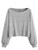 Floerns Womens Solid Boat Neck Long Lantern Sleeve Pullover Thin Sweater Top Light Grey XL