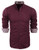 COOFANDY Mens Slim Fit Dress Shirt Long Sleeve Business Plaid Button Down Collar Shirt  XL Dark Red