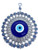 HamamTamam Evil Eye - Large Glass Flower Design Turkish Blue Evil Eye - Wall Hanging Good Luck Charm - Turkish Nazar Amulet - Evil Eye Wall Decor Blue Ornaments in a Box