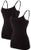 V FOR CITY Shelf Bra Camisoles for Women with Built in Bra Cotton Undershirt Tank Tops Black M