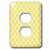 3dRose lsp_165916_6"Quatrefoil Pattern Yellow And White With Aqua Accent" Outlet Cover Multicolor