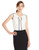 Calvin Klein Womens Top Blouse Eggshell Black L