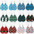 12 Pairs Christmas Faux Leather Earring Leaf Drop Dangle Earring Teardrop Earring for Woman Girls -Christmas Style-