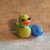 Easter Chick Plastic Fillable Egg Holder Hand Knit Cotton Green Chick with Blue Egg