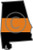Yellow Dog 5 inch Alabama Al Thin Orange Line State Shape American Flag Search and Rescue Sticker