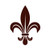 RDW Fleur De Lis Sticker - Decal - Die Cut - 2 - Brown 3.01 inch x 4.00 inch with Custom Text