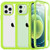 SPIDERCASE Compatible with iPhone 12/Compatible with iPhone 12 Pro Protective Case with Built-in Screen Protector Green/Clear