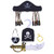 NUOBESTY Halloween Pirate Costume - Pirate Weapon Cap Hook Earrings Eye Patch - Pirate Role Play Set for Kids Halloween and Pirate Party
