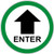 U.S. Custom Stickers Enter Up Arrow Door Circle Sticker 6 inch