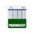 Pharmacist Badge Buddy Horizontal w/Height  and  Weight Conversion Charts -Oversized Hunter Green-