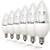 TCP 15W Equivalent LED Decorative Torpedo Candelabra Base Light Bulbs, Non-Dimmable, Daylight -6 Pack-
