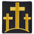 Black and Yellow Three Crosses Patch - 2.25x2.5 inch. Embroidered Iron on Patch