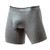 Mongous Mens Underwear Soft Solid Color Elephant Nose Mesh Boxer Briefs Stretch Trunks Large Size Grey
