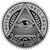 EW Designs All Seeing Eye in Triangle Crest Black Grey Vinyl Decal Bumper Sticker Two in One Pack -4 Inches Wide-