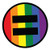 Applicable Pun Equal Sign Circle LGBTQ Pride Flag Equality - Vinyl Decal Sticker 4 inch