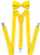 Trilece Suspenders for Men with Bow Tie Adjustable 1 Inch Wide Y Back Style Strong Clips Solid Colors -Yellow Set-