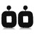 Beaded Bohemian Earrings Square Drop Dangle Statement Boho Earrings for Women Girls -Black-