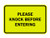 Signs ByLITA Classic Framed Please Knock Before Entering -Yellow/Black- - Medium