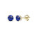 Yellow Gold Flashed Sterling Silver Created Blue Sapphire 4mm Round-Cut Solitaire Stud Earrings
