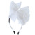 Holiday Wedding Silk Knot Bow Headband With Shiny Circles-White
