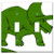 Switch Plate Double Toggle - Dinosaur Green Triceratops Extinct Animal