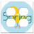 Double Duplex Outlet Wall Plate Cover - Blue Circle Yellow Chick Cute Spring Bird