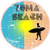 U.S. Custom Stickers Zuma Beach Surfing Circle Sticker 9 inch