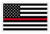 6 inch Black Subdued American Flag Reflective Decal Sticker with Firefighters Red Line