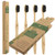 Biodegradable Eco-Friendly Natural Bamboo Charcoal Toothbrushes - Pack of 4 - Numbered - Charcoal Infused Bristles