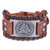 VASSAGO Vintage Amulet Nordic Runes Odins Symbol of Warriors Valknut Charm Brown Belt Buckle Bracelet -Brown Leather Antique Silver- VASSAGO Vintage Amulet Nordic Runes Odins Symbol of Warriors Valknut Charm Brown Belt Buckle Bracelet -Brown Leather Antique Silver-