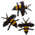 NUOBESTY 3Pcs Bee Figures Toys Realistic Plastic Bee Figurines Birthday Cake Toppers Animal Action Figures Kids Educational Toys