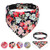 Vaburs Dog Collar and Dog Bandana Pet Collar Fancy Dog Collar with Bandana for Small Medium and Large Dogs Adjustable-L-Black-