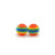 Dainty Rainbow Stripe Round Earrings Plastic Post for Sensitive Ears 6mm
