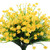 Outdoor Artificial Fake Flowers UV Resistant Faux Plants Plastic Flower Artificial Flowers for Indoor Outside Wedding Farmhouse Decor -8PCS Yellow-