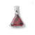 Blue Apple Co. Solitaire Classic Pendant Charm for Necklace Triangle Cut Simulated Deep Red Garnet 925 Sterling Silver