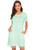 Romwe Womens Summer Short Sleeve Pocket Tassel Hem Loose Tunic T-Shirt Dress Green XXL