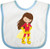 Inktastic Superhero Girl Brown Hair Red Costume Baby Bib White and Blue 3c0f9