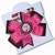 inchBrown Eyed Cutie inch Brown and Hot Pink Pinwheel Hair Bow 4 inch