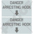 DANGER ARRESTING HOOK LowVis USAF US Navy Aircraft 4 inch -100mm- Vinyl Stickers Decals x2