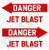 DANGER JET BLAST Aircraft Helicopter USAF 4 inch -100mm- Vinyl Stickers Decals x2