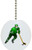 Green Hockey Player Solid Ceramic Fan Pull