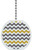 Grey Yellow Chevron Pattern Solid Ceramic Fan Pull