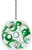 Green Retro Circles Pattern Solid Ceramic Fan Pull