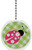 Pink Ladybug Green Gingham Solid Ceramic Fan Pull